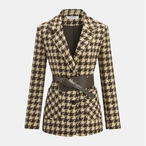 NWT - Houndstooth Belted Blazer